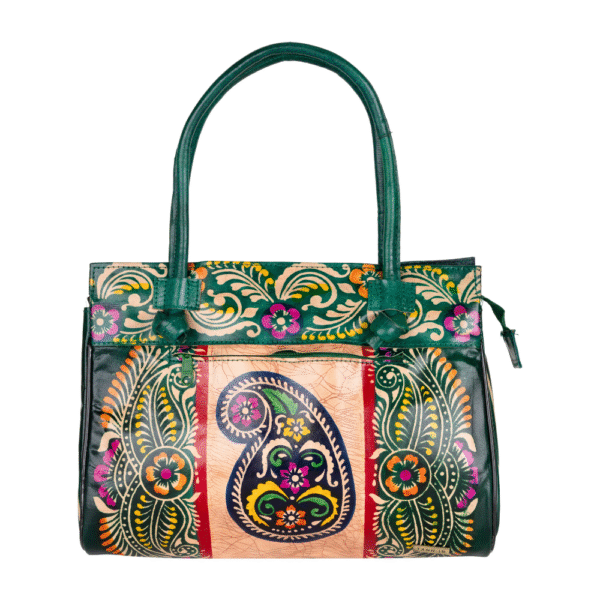 TANN IN Shantiniketan Pure Leather Ethnic Batik Printed Shoulder Bag for Women | Handcrafted Indian Design