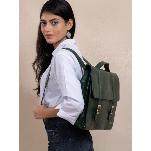 TANN IN Genuine Leather Handcrafted Women’s Laptop Bag – Elegant Red Shoulder & Messenger Bag for Office, Business & Travel (Fits 15.6 Inch Laptop)