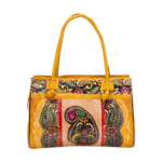 TANN IN Shantiniketan Pure Leather Ethnic Batik Printed Shoulder Bag for Women | Handcrafted Indian Design