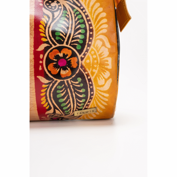 TANN IN Shantiniketan Pure Leather Ethnic Batik Printed Shoulder Bag for Women | Handcrafted Indian Design