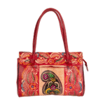 TANN IN Shantiniketan Pure Leather Ethnic Batik Printed Shoulder Bag for Women | Handcrafted Indian Design
