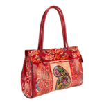 TANN IN Shantiniketan Pure Leather Ethnic Batik Printed Shoulder Bag for Women | Handcrafted Indian Design