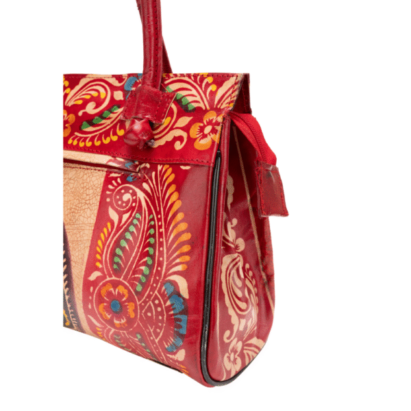TANN IN Shantiniketan Pure Leather Ethnic Batik Printed Shoulder Bag for Women | Handcrafted Indian Design