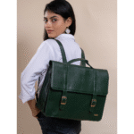 TANN IN Genuine Leather Handcrafted Women’s Laptop Bag – Elegant Red Shoulder & Messenger Bag for Office, Business & Travel (Fits 15.6 Inch Laptop)