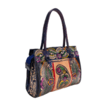 TANN IN Shantiniketan Pure Leather Ethnic Batik Printed Shoulder Bag for Women | Handcrafted Indian Design