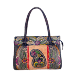 TANN IN Shantiniketan Pure Leather Ethnic Batik Printed Shoulder Bag for Women | Handcrafted Indian Design