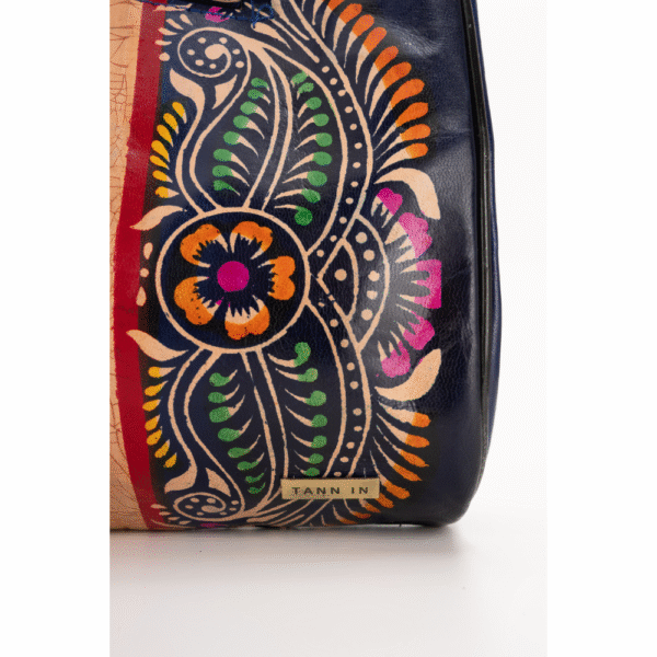 TANN IN Shantiniketan Pure Leather Ethnic Batik Printed Shoulder Bag for Women | Handcrafted Indian Design