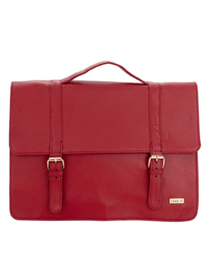 Genuine Leather Handcrafted Women’s Laptop Bag – Elegant Red Shoulder & Messenger Bag for Office, Business & Travel (Fits 15.6 Inch Laptop)