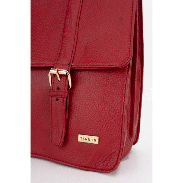 Genuine Leather Handcrafted Women’s Laptop Bag – Elegant Red Shoulder & Messenger Bag for Office, Business & Travel (Fits 15.6 Inch Laptop)
