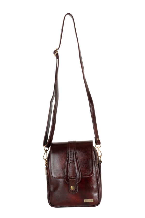 TANN IN Pure Leather Handcrafted Brown Messenger Sling Bag for Women