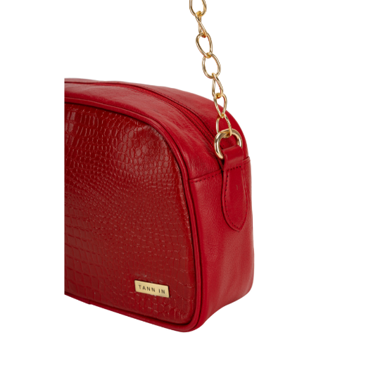 TANN IN Textured Leather Handcrafted Brown Sling Bag for Women – Stylish Shoulder & Crossbody Purse