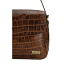 TANN IN Women’s Handcrafted Textured Genuine Leather Black Shoulder Bag – Elegant Crossbody Purse for Office, Casual & Party Use