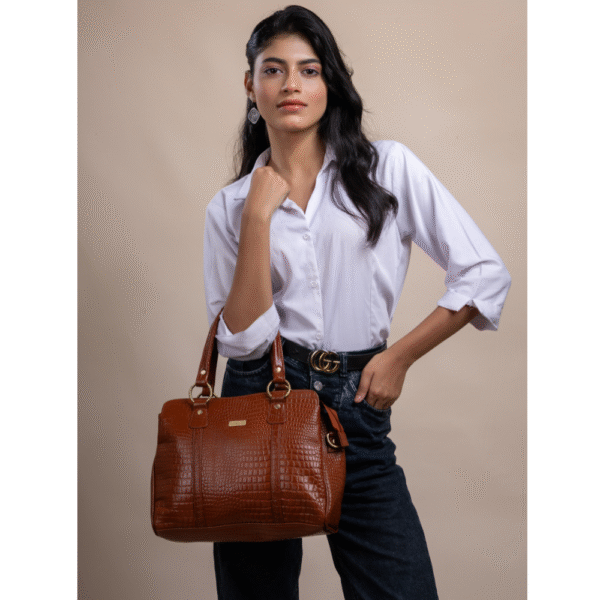 TANN IN Carry All Top Handle Shoulder Bag